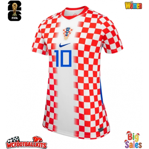 Croatia Luka Modric #10 Replica Home Stadium Shirt for Women World Cup 2026 Short Sleeve